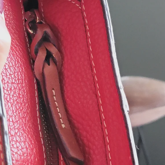 Dooney & Bourke Small Lexington Red Pebble Grain Leather Tote Bag Purse